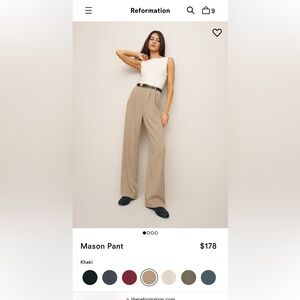 Khaki Reformation Mason Pant